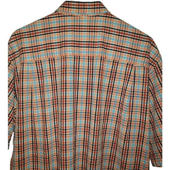 Austin Reed Madrid Plaid Shirt L Multicolor Vtg Cotton Button-Down, Relaxed Fit - Picture 9 of 12